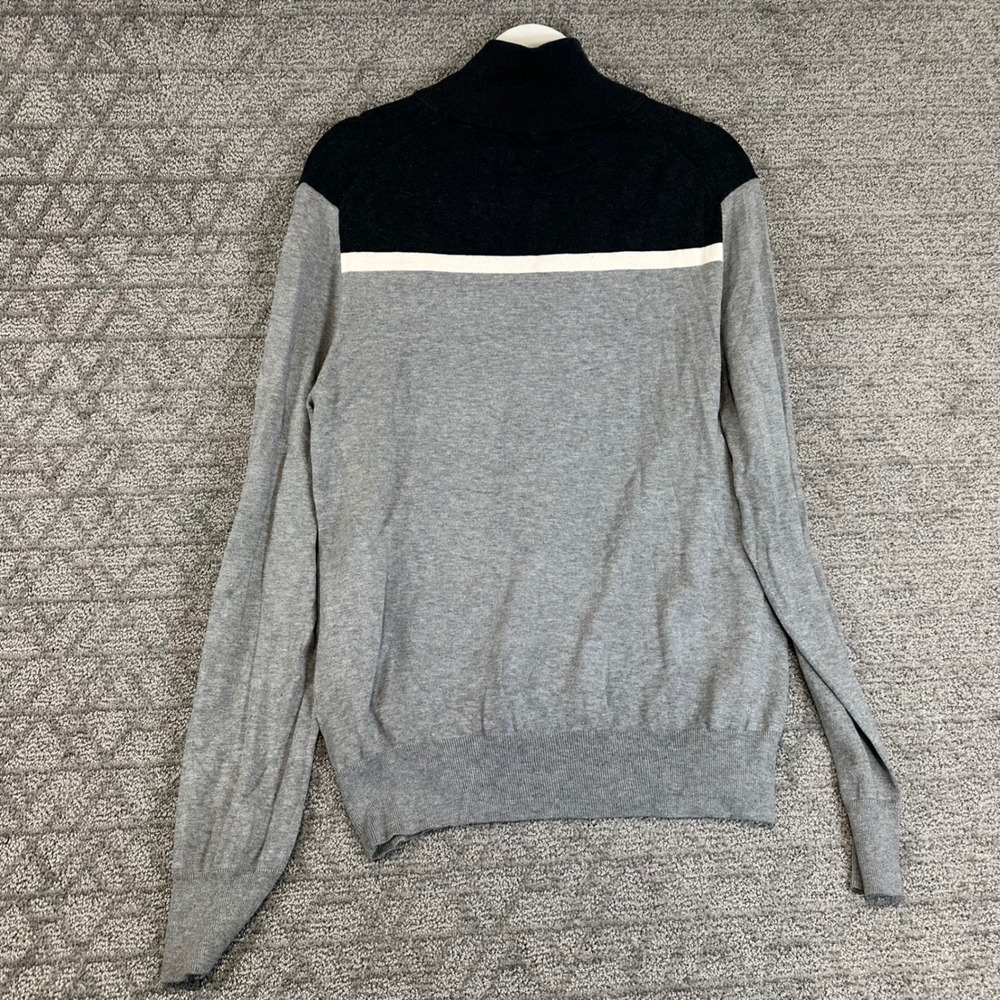Banana Republic Men's Zip Front Sweater Jacket Cardigan Size M Gray Black silk - Picture 6 of 6